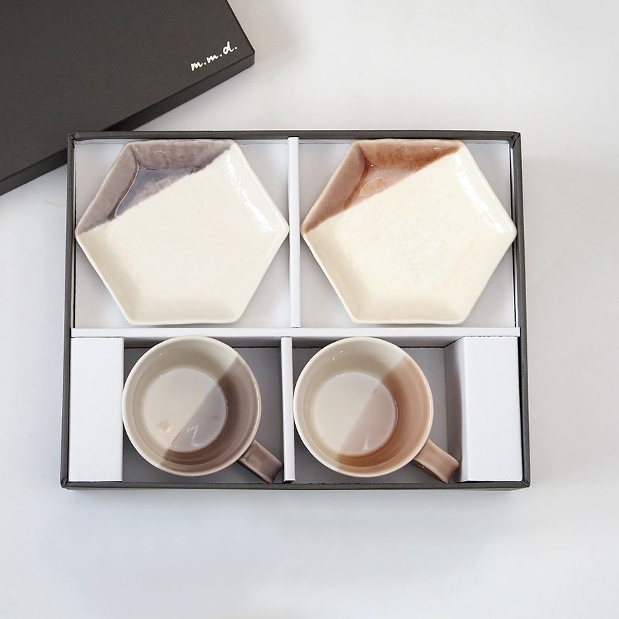 マグカップ・取皿セット / ギフトボックス&熨斗付き / marriage colors line / 瀬戸焼